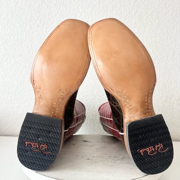 NEW Rod Patrick Mens Cowboy Boots 8 AA Brown Mocha Bison Square Toe Western - Picture 8 of 12